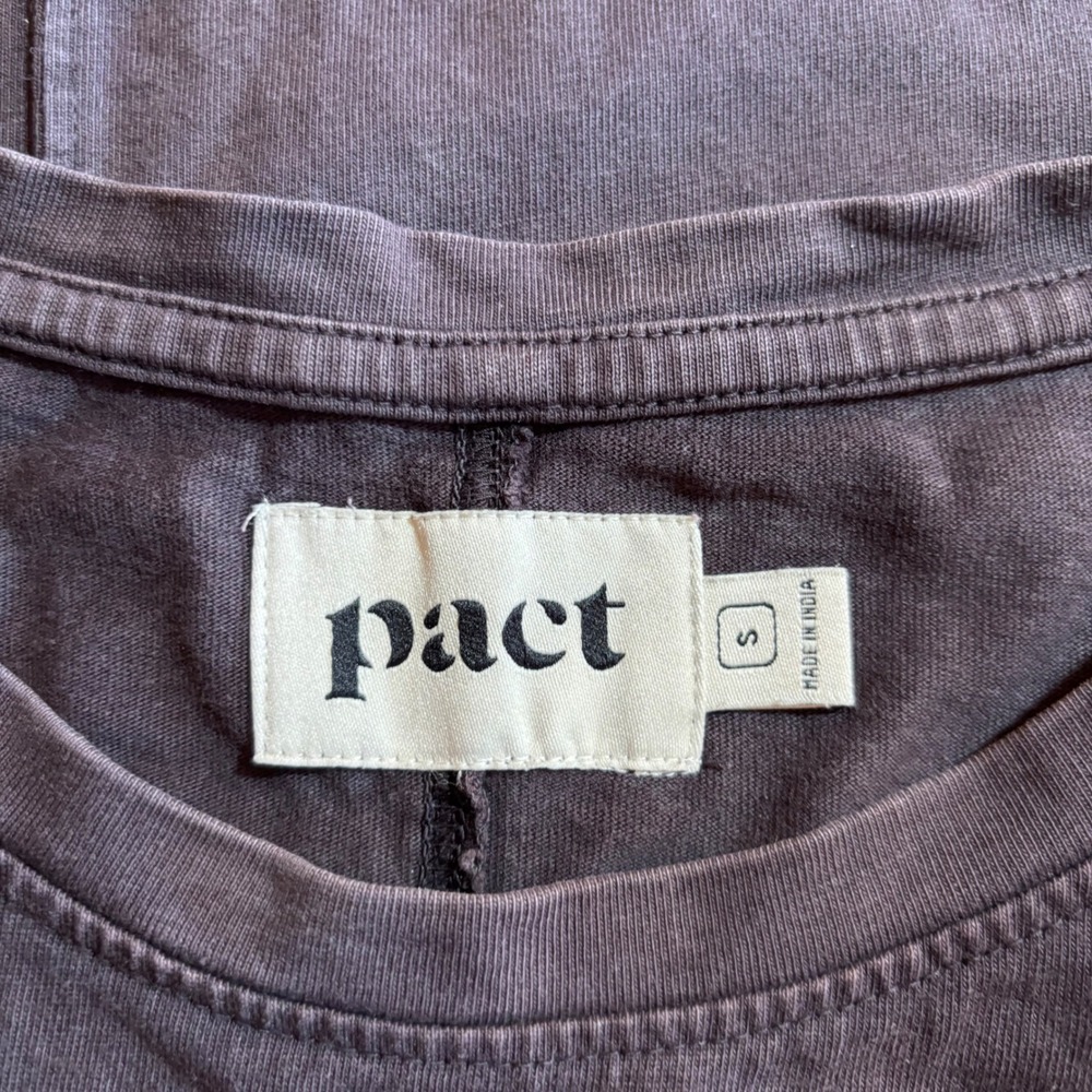 Pact Womens Midi T Shirt Dress Gray Short Sleeve Crew Neck 100 Organic Cotton S - Picture 4 of 8